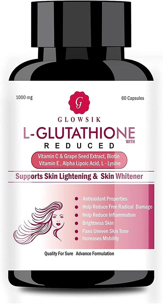 Astha L-Glutathion for Skin with Vitamin C and Grape Seed, 1000 mg - 60 cápsulas por GLOWSIK