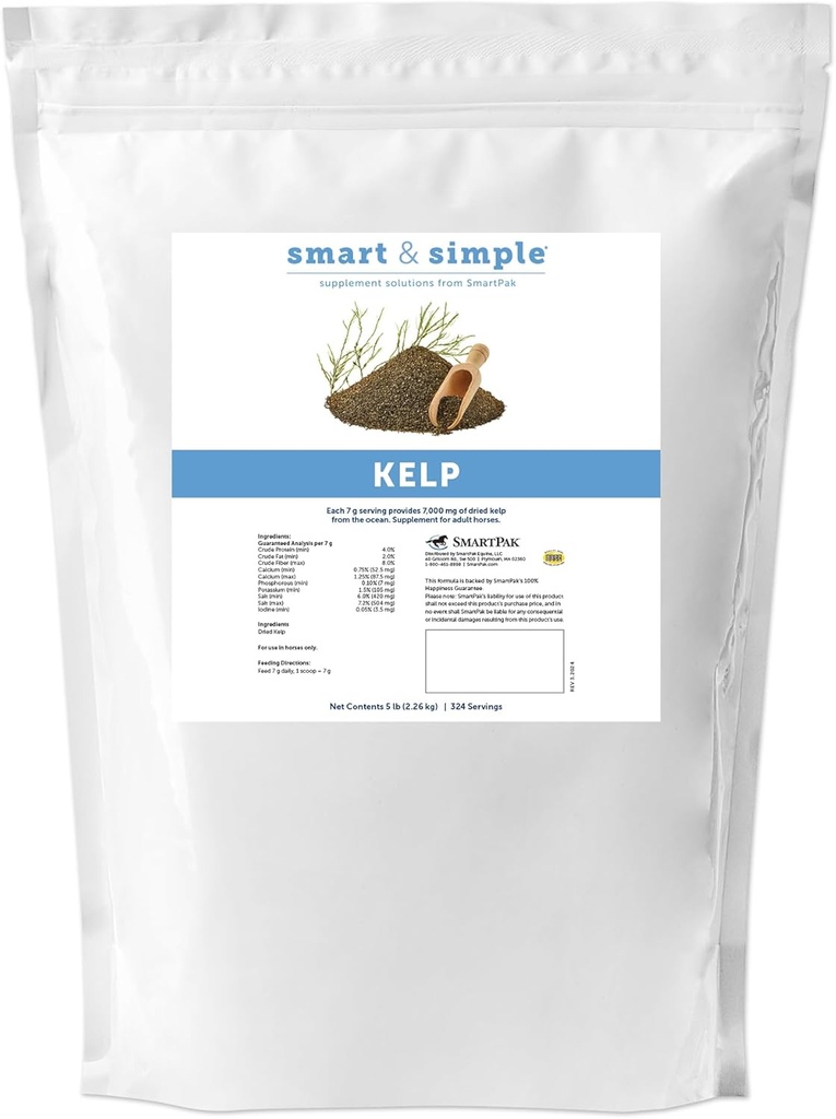 Smart &amp; Simple Kelp Meal for Horses ← Seaweed Vitamina y Suplemento Mineral para Caballos TENIDO Proporciona Calcio, Fósforo, Potasio y Más TEN 324 Serviciones