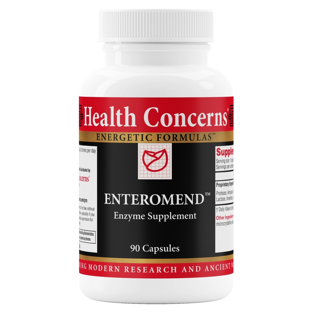 Salud Intereses Enteromend – Suplemento Digestivo de Enzyme para Gut Health, Bloating &amp; Food Sensitivity Relief – Apoyo Intestinal y Digestivo – Protease, Amylase, Lactase & Peptidase – 90 cápsulas