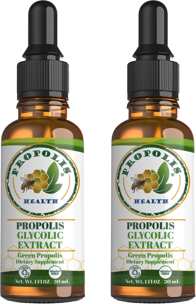 Green Propolis Extract Liquid - Brasil Bee Propolis - Suplemento de apoyo libre de alcohol - Suministro de 60 días - Zapatos de inmunidad natural