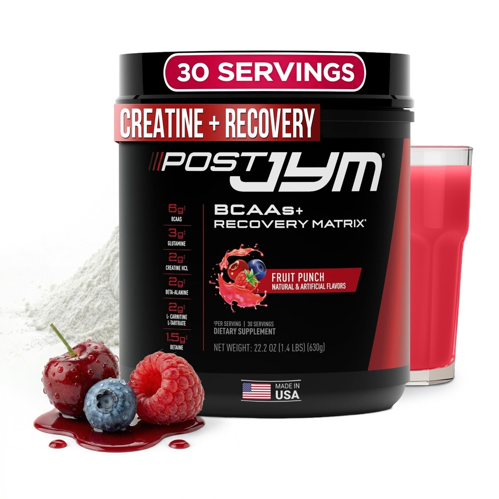 Post JYM Active Matrix - Post-Workout with BCAA, Glutamine, Creatine HCL, Beta-Alanine, and More JYM Supplement Science Fruit Punch, 30 Servings