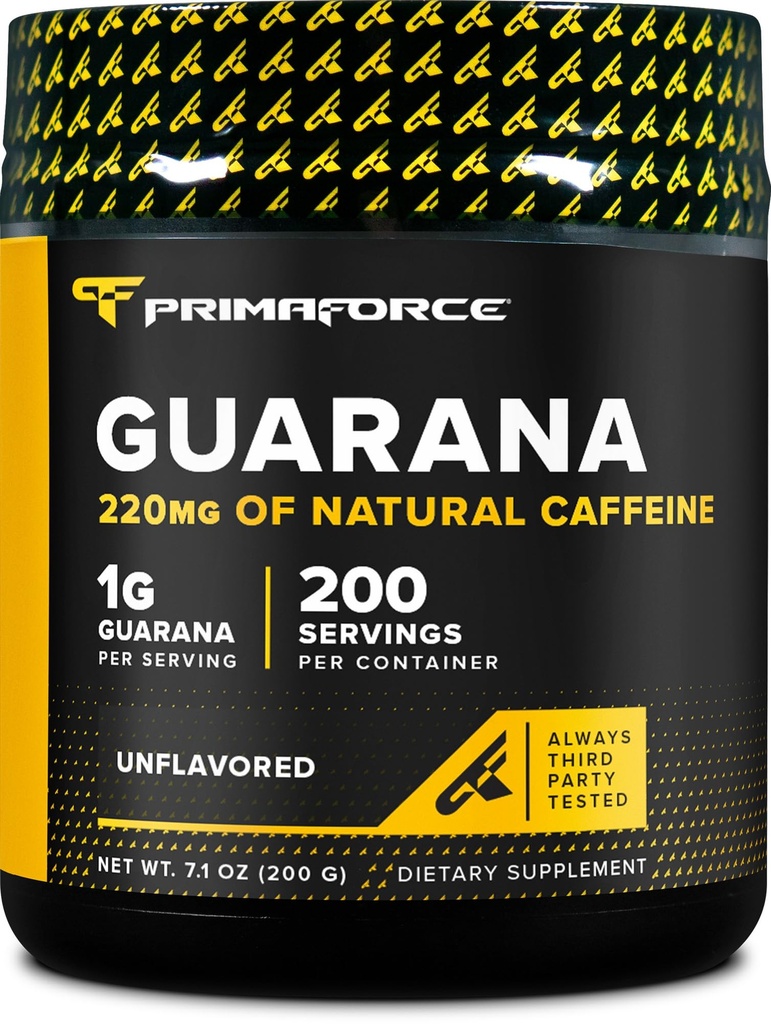 Primaforce Guarana Powder (200g) (Unflavored) - Pura Guarana, 200 Servings