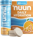Nuun Daily Electrolyte Tablets with Magnesium, Calcium, Potassium, Chloride & Sodium, Gluten Free, Sugar Free, & Vegan, Orange Sunrise Flavor, 8 Pack (80 Servings Total)