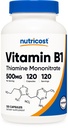Nutricost Vitamina B1 (Thiamine) 500mg, 120 cápsulas