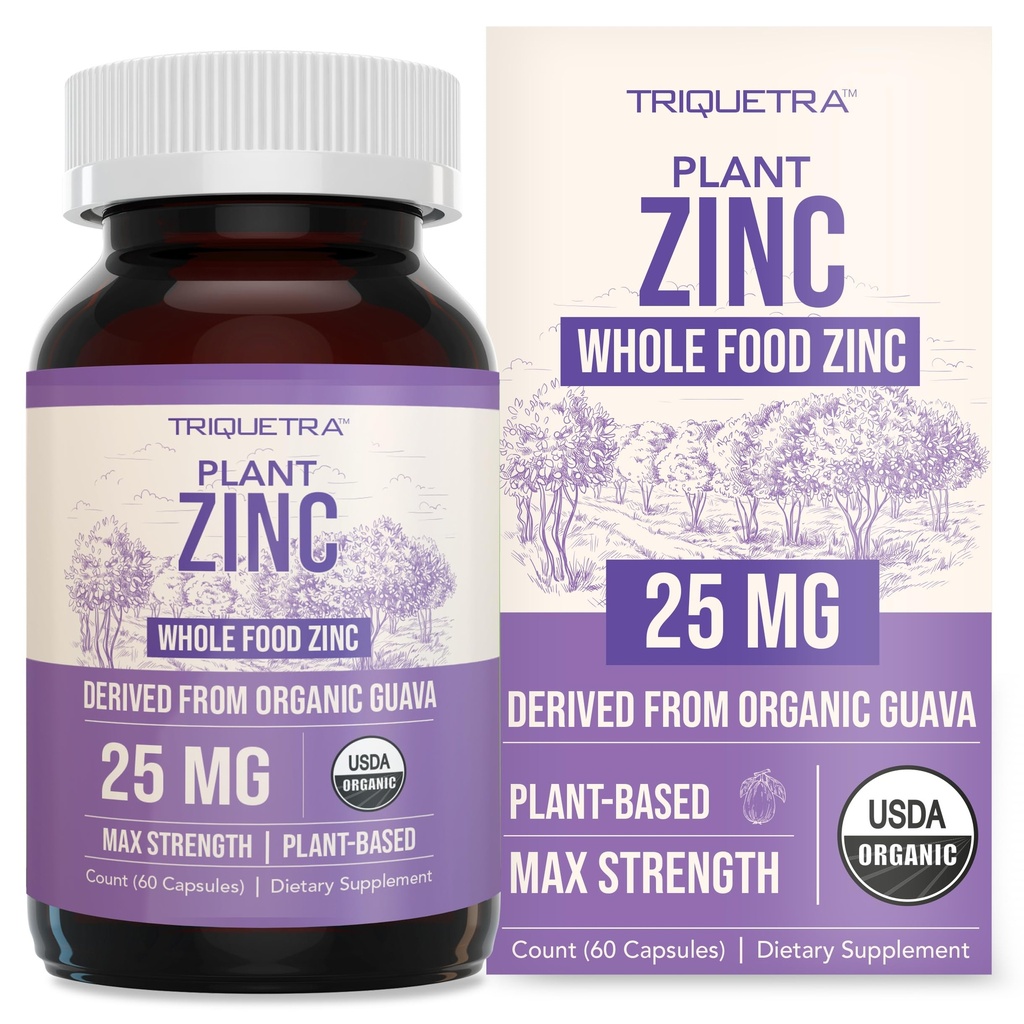 Zinc orgánico 25 mg ← Alimento entero Suplementos de zinc Silencio Derivado de Frutas Orgánicas, Zinc Elemental - Agua Extracto, Vegan, Libre de OGM - Mineral esencial, Antioxidante, Apoyo Inmunitario, Esquía - 60 Servimientos