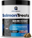Salvaje Aceite de Salmón de Alaska para Perros - Piel de Perros y Carne Suplemento - Relieve de Cuerda & Itch para Perros - Omega 3 Aceite de Pez para Perros Chews - 120 Alergia de Perros - Suplemento de cama de perros - Vitaminas de perros
