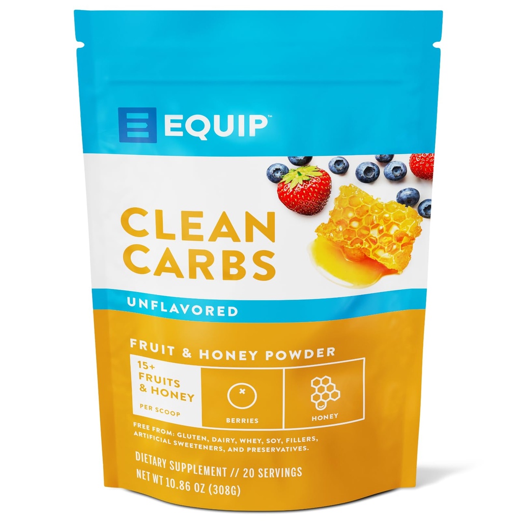 Equip Foods Clean Carbs ← 15+ Fruits and Honey Superfood Powder  Post Workout Recovery Powder ← Antioxidantes, Carbohydrate Supplement ← Immune Support Carb Cleaner ← 20 Servings, Unflavored