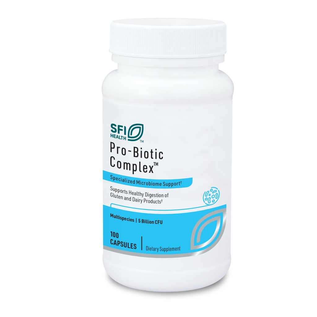 Klaire Labs SFI Health Pro-Biotic Complex - Intestinal Support for Men &amp; Women, 5 Billion CFU Lactobacillus acidophilus " Bifidobacterium bifidum Probiotic, Hypoallergenic " Dairy-Free (100 cápsulas)