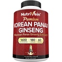 Nutrivein Coreana Red Panax Ginseng 1600mg – Fórmula de Fuerza Extra – 180 cápsulas – Energía Aumenta, Enfoque Mental &amp; Salud Inmune Naturalmente
