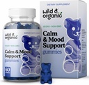 Wild & Organic Calma & Mood Gummies - Mood Support Supplement - Calming Chews w/Ashwagandha Root, Rhodiola Rosea, Lemon Balm - Ashwagandha Suplementos Gummies - 60 Conde