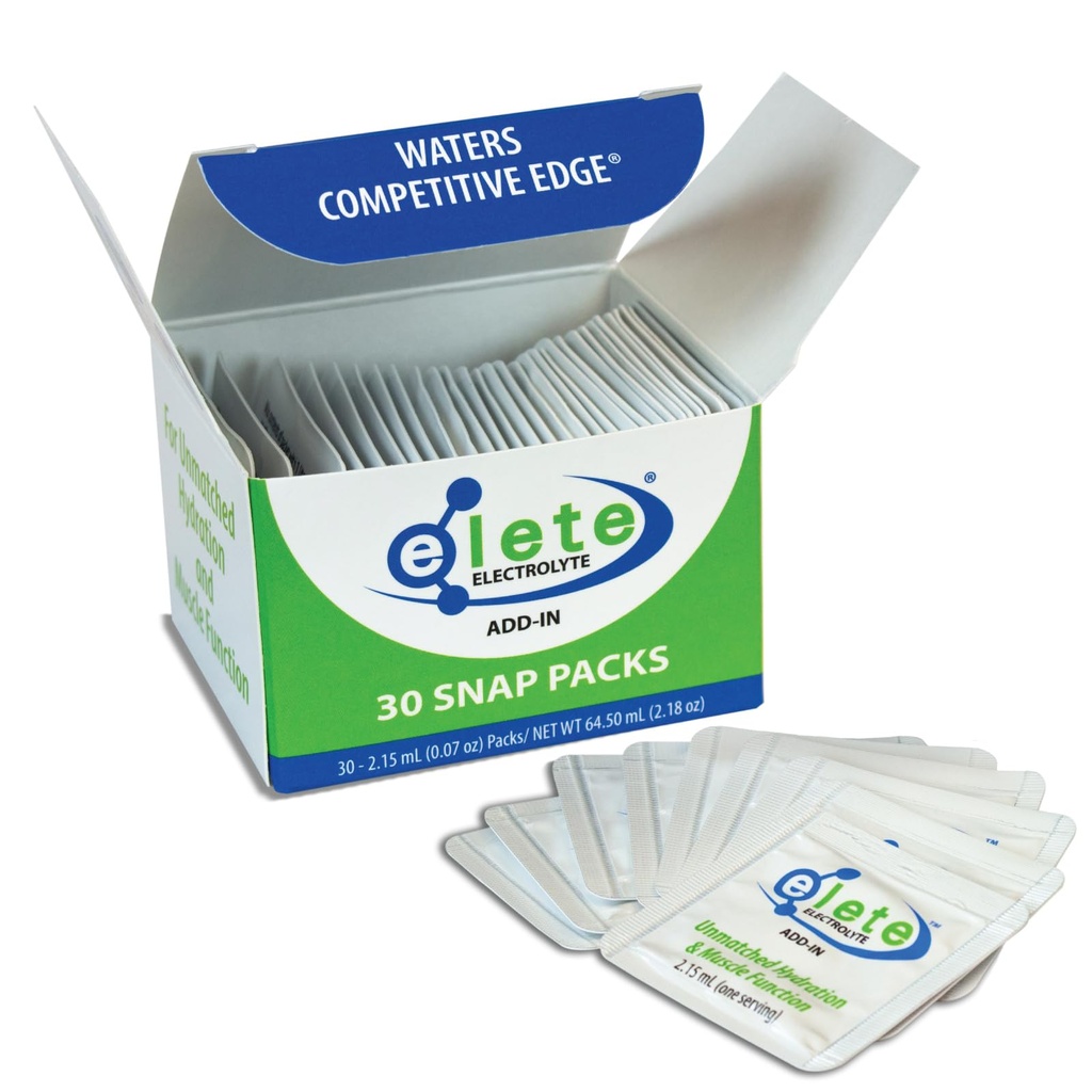 elete Electrolyte Add-in Hydration Drops Snap Packs ¦ Sodium, Magnesium, Potassium & Trace Minerals TEN Zero Sugar, Electrolytes no inflados TEN Easy Fold y Squeez Packaging to Use TEN 30 Single Servings
