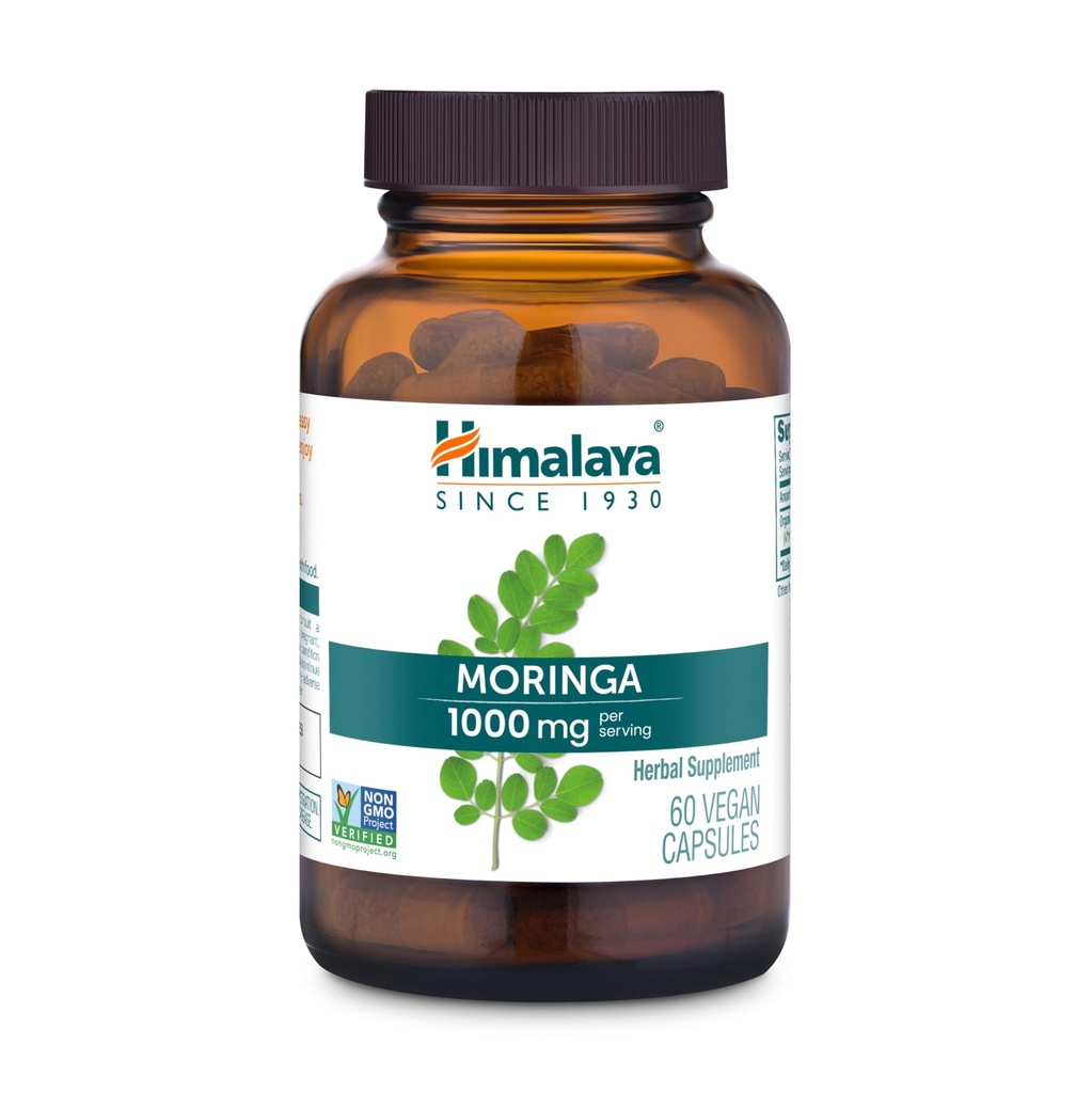 Himalaya Moringa - Herbal Superfood Antioxidantes Suplemento Apoyo Wellness, Vitalidad y Estrés Oxidativo - Vegan, No GMO, Gluten Gratis, 1000 mg, 60 cápsulas