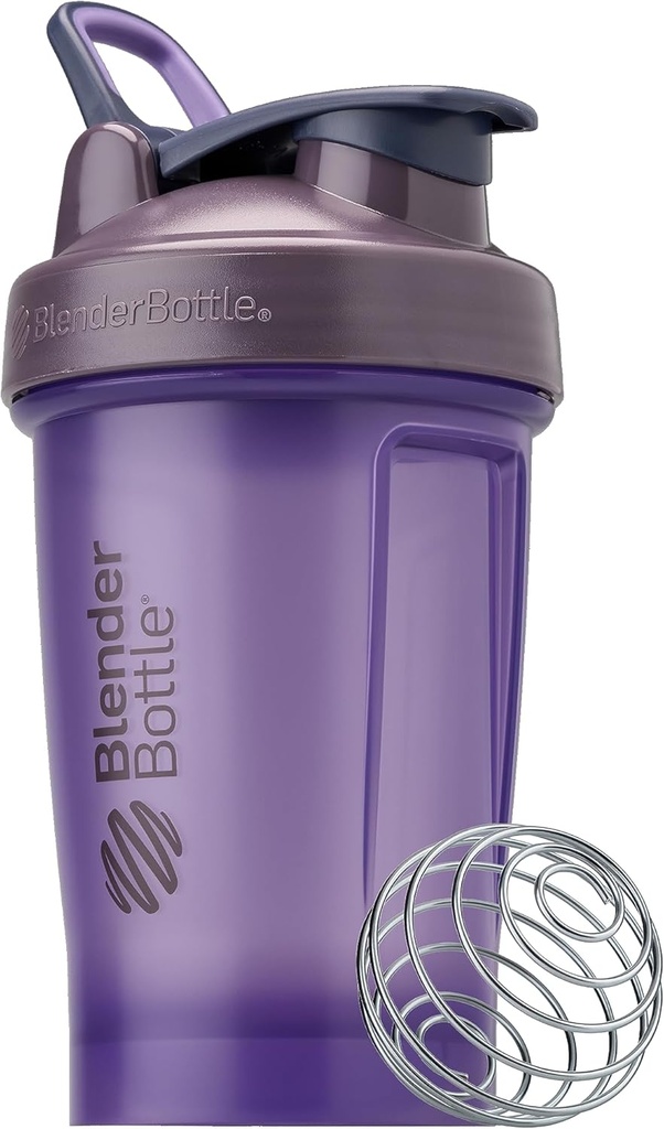 BlenderBottle Classic V2 Shaker Botella Perfecta para Protein Shakes y Pre Workout, 20oz, Full Color Purple