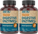 Deva Vegan Vitaminas Digestive Enzymes Plus Supplement - A Unique Blend of Enzymes & Herbs - 90 cápsulas (Pack of 2) Paquete Mayo Vary