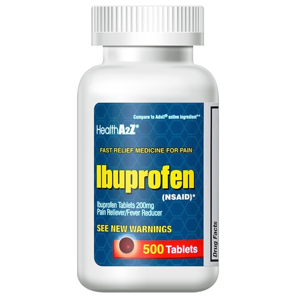 HealthA2Z® Ibuprofeno 200mg Silencio 500 Condes ← Dolor de dolores corporales ← Dolor de cabeza tóxico Retrocede dolores de cabeza tóxicos Retrocede dolor de cabeza ... (500 Conde)