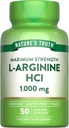 Verdad de la naturaleza L-Arginine HCL 1000mg ← 50 Caplets  durable Aminoácidos esenciales Suplemento Vegan, No GMO & Gluten Suplemento gratuito