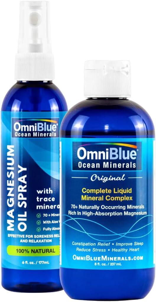 Ocean Minerals 8oz & OceanPower Espray tópico 6oz ← Magnesio puro tención 70+ Trace Minerals 