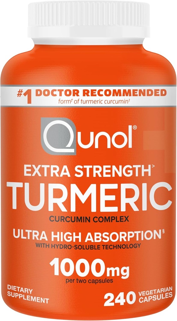 Suplemento Cunol Turmeric Curcumin, 1000mg con ultra alta absorción, para soporte conjunto, cápsulas de fuerza extra, 240 Conde