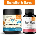 Sandhu's Pure Bovine Colostrum Powder Supplement for Humans & Beet Root Powder with Bioperine Capsules durable Supports Immune, Gut, Muscle & Healthy Energy Levels