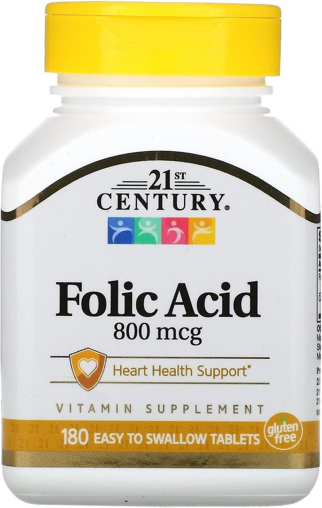 Siglo XXI, ácido fólico 800mcg 180 Tablets