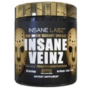 Insane Labz Insane Veinz Gold, Nitric Oxide Non Stimulant pre Workout Powder, cargado con Hydromax, Nitrosigine, aumenta la vascularidad y el flujo de sangre, 30 Srvgs, Apple