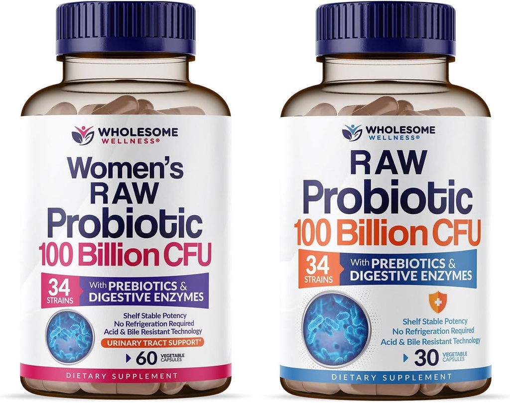 Total Wellness 100 millones de millones de UF con prebióticos y probióticos orgánicos 100 millones de UC para hombres y mujeres