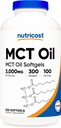 Nutricost MCT Aceite Softgels 1000mg, 300 SFG (3.000mg Serv) - Grande para Keto, Ketosis y dietas Ketogénicas