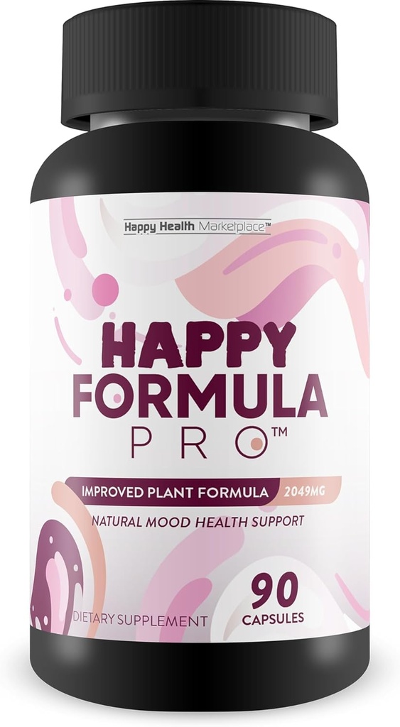 Happy Formula Pro - Nuestras mejores píldoras felices Vitamina D Mood Support Suplemento - Happpy Suplementos Natural Mood Support Suplementos para Mujeres, Mood Support Suplementos para Hombre - Postpartum Mood Support