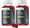 Viteey Prebiotic Fiber Gummies for Adults, 5g - Gut Health & Digestive Soluble Fiber Supplement Gummies - Zero Sugar Añadido, Vegan, Gluten-Free - 120 Count