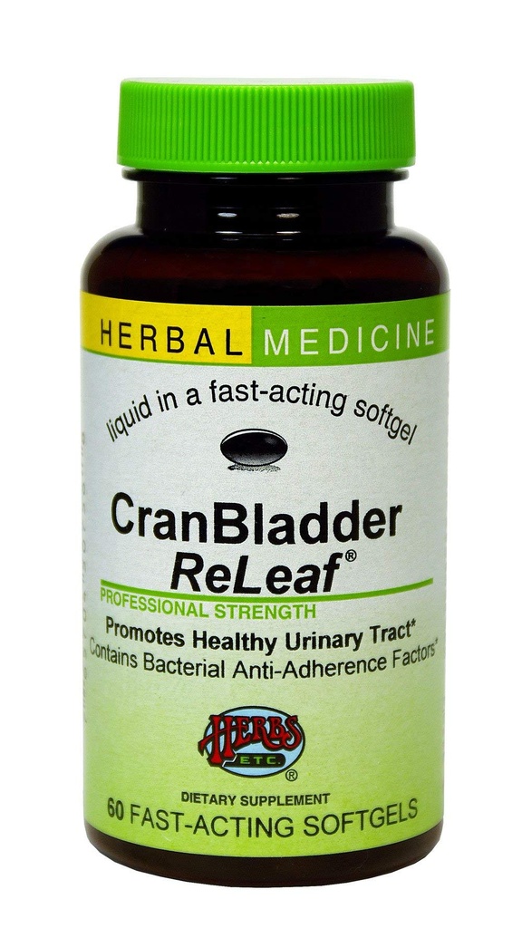 Herbs Etc. CranBladder ReLeaf Softgels - Apoyo a la salud de la vejiga - Suplemento natural Formula to Aid Urinary Health & Comfort - Optimal Urinary Support with Cranberry - 60 Softgels (60 Servings)