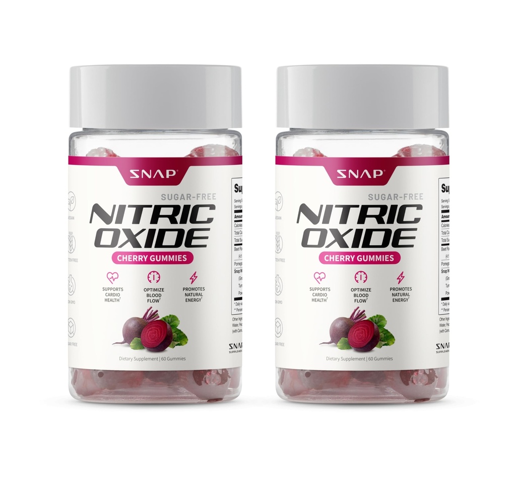 Tapa Suplementos Beet Root Gummies, Nitric Oxide Suplemento w / Beets orgánicas, Vitaminas, Pomegranate " Antioxidantes para la energía, Heart Health " Circulation Support, 60 Sugar Free Gummies, 2 Pack, Cherry