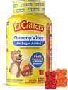 L’il Critters Gummy Vites No Sugar Añadido Daily Gummy Multivitamin for Ages 2+ Toddlers & Kids, Vitamina C, D3 para sabores Immune, Fresa y Naranja, 100 Gummies
