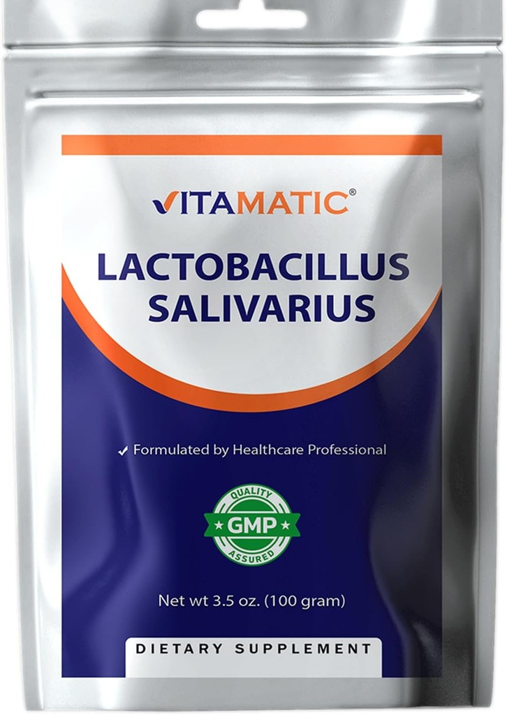 Vitamatic Lactobacillus Salivarius Probiotic Powder - Soporte Digestivo - 100 Gram (3.5 OZ) - 100 Servings