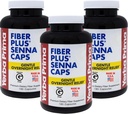 Yerba Prima Fiber Plus Senna Capsules, 180 Cuenta (3 Pack) - Gentle Overnight Relief, USA Made, Non-GMO, Gluten-Free