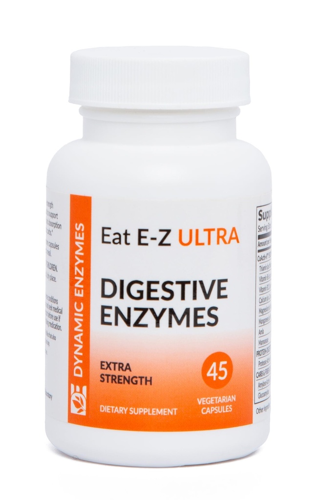 Comer E-Z Ultra (45 Conde) Enzymes Digestivos para la Salud Gut; Anti-Bloating; Enzyme Digestivo para el Apoyo Inmunitario.