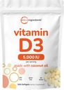 Micro Ingredientes Vitamina D3 5.000 UI, 500 Softgels  durable Virgin Coconut Oil ← Cholecalciferol Forma ¦ Bone, Inmune & Heart Support Silencio fácil de absorber, no GMO