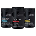 Sports Research 1250 mg Omega 3 Burpless Fish Oil from Single-Source Wild Alaskan Pollock, CoQ10 (200mg) Enhanced w/Coconut MCT Aceite para una mejor absorción y 5000iu vitamina D con 100mcg Mk7 vitamina K