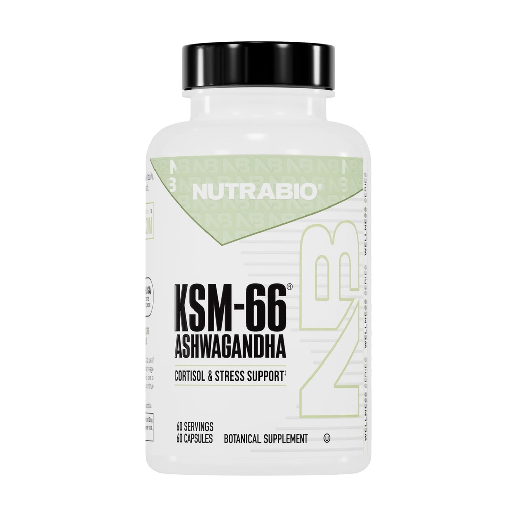 NutraBio Ashwagandha KSM-66 Silencio Ashwagandha Suplemento Herbal para Estrés, Mood, " Performance peru 600 MG of Clinically Studied KSM66 60 Capsules