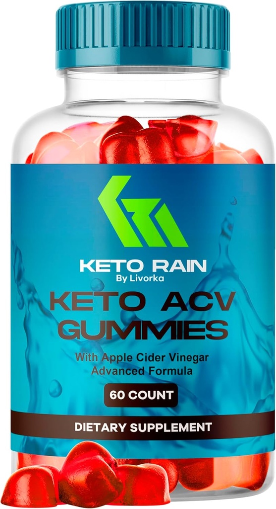 Keto Rain Gummies - Keto Rain Advanced ACV Gummys, Keto Rain ACV Gummy 1050MG - All Natural Keto Rain Apple Cider Vinegar, KetoRain ACV Gummys, 60 Gummies por 1 Mes