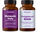 Pendulum Metabolic Daily & Polyphenol Booster Bundle - Propietario Akkermansia Probiótico Suplemento Blend para mejorar el metabolismo & Cardio Health