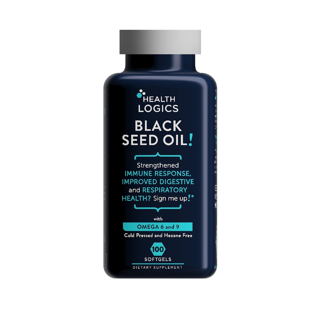 Temáticas de salud Aceite de semillas negras, prensado en frío, rica fuente de ácidos grasos esenciales Omega 6 " 9 , de Nigella Sativa (100 cápsulas de gel blando)
