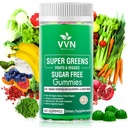 Frutas Ecológicas Reales Libres de Azúcar, Super Verdes y Gummies Veggies Nutritious &amp; Healthy Greens, Fruits, and Vegetables for Improved Immunity, Skin Health & Energy Boost durable60 Vegan Gummies