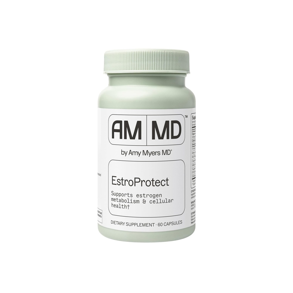 Amy Myers MD EstroProtect Supplement - Supports Estrogen Balance &amp; Hormone Health - DIM, Calcium-D-Glucarate, Broccoli Seed Extract - 60 cápsulas