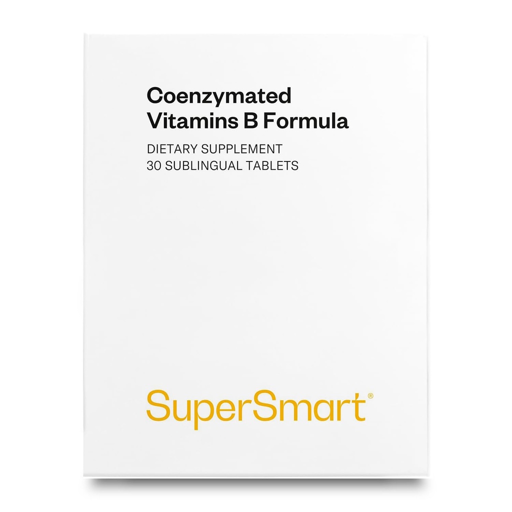 Supersmart - Coenzymated B Fórmula - Contiene todas las vitaminas del grupo B - Cinco veces más activo ← No Gluten Libre - 30 Tablets