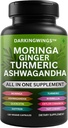 Turmeric Curcumin Moringa Suplemento Ginger Boswellia Saffron - Suplementos de Apoyo Conjunto para Mujeres y Hombres con Ceylán Cinnamon, Tart Cherry, Quercetin Garlic Nettle Holy Basil - 120 Conde