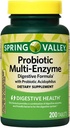 Spring Valley Probiotic Multi-Enzyme Digestive Formula Tablets, 200 Conde