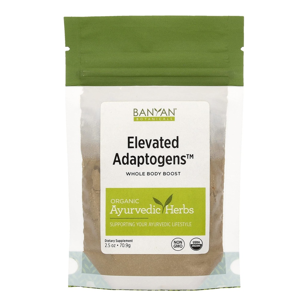 Banyan Botanicals Elevated Adaptogens – Organic Superfood Powder with Moringa, Ashwagandha & Tulsi – Caffeine-Free Superfood Blend for Herbal Stress Relief* – 2.5oz – Non GMO Sustentably Sourced Vegan