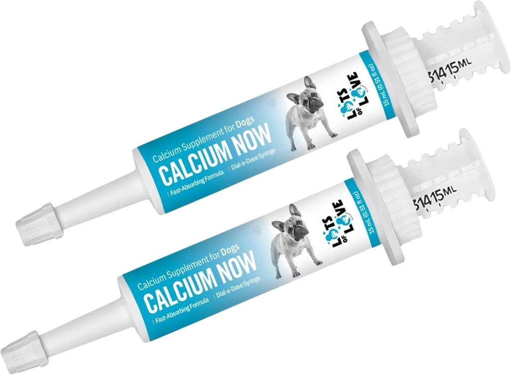 Calcio Ahora - Calcio Oral para Perros que ayudan - (15 ml Paste, Vainilla) (Pack de 2) - Suplemento Calcio para Perro - Criadores Calcio Amistoso para Perros - Lotes de Amor Pet Productos