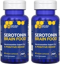 Serotonin Brain Food - 1250mg L-Tryptophan & 400mg Rhodiola Suplemento de Rosea - Suplemento de apoyo al mood para el alivio del estrés - Neurotransmisor Soporte con magnesio Glycinate " Zinc - 120 cápsulas