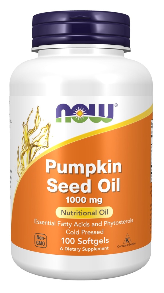 AHORA Suplementos, Pumpkin Seed Oil 1000 mg con ácidos grasos esenciales y fitosteroles, Frío Presionado, 100 Softgels
